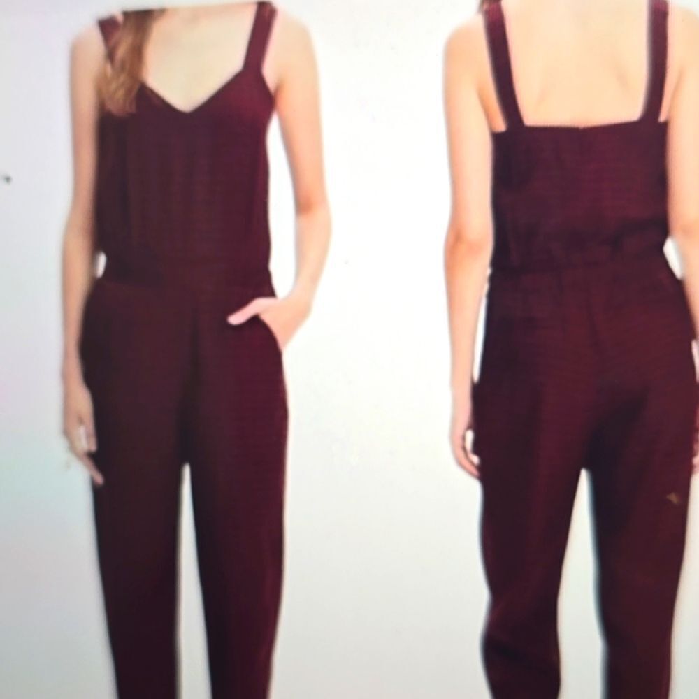 Madewell Tompkins Hashtag Jumpsuit Maroon/ burgundy S